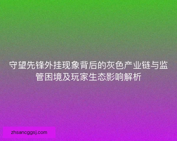 守望先锋外挂现象背后的灰色产业链与监管困境及玩家生态影响解析 守望先锋外挂现象背后的灰色产业链与监管困境及玩家生态影响解析