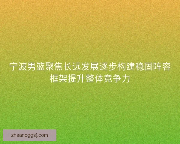 宁波男篮聚焦长远发展逐步构建稳固阵容框架提升整体竞争力