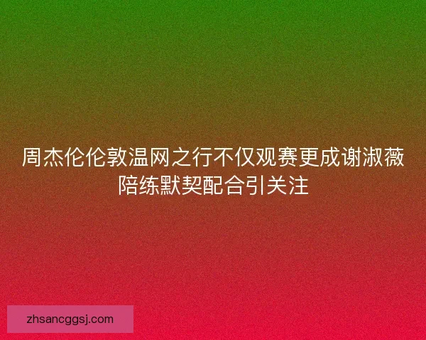 周杰伦伦敦温网之行不仅观赛更成谢淑薇陪练默契配合引关注